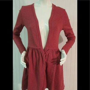 Anthropologie knit jacket top reddish color Small